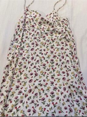 Vans White Floral Smocked Top with Pink & Yellow Blooms